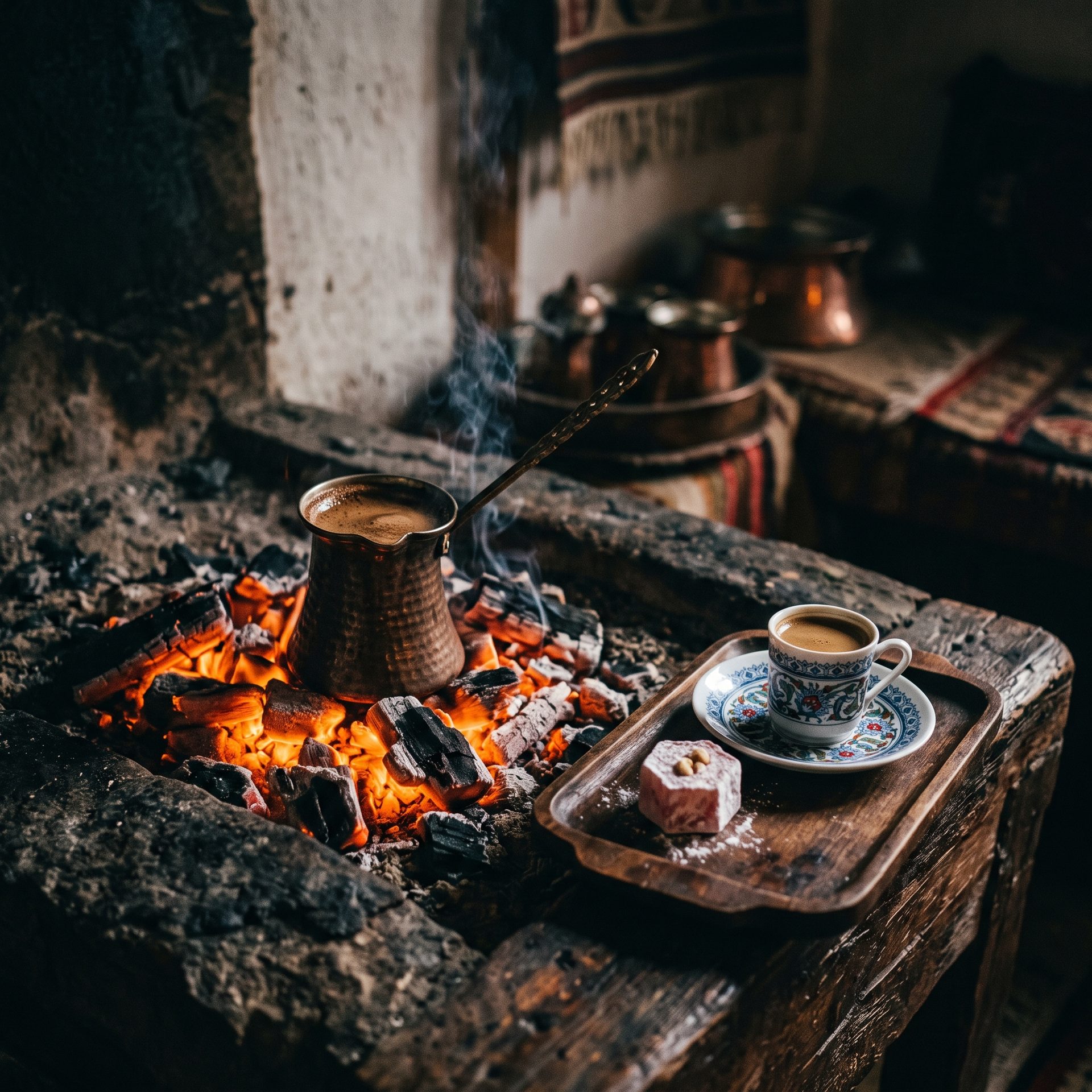 Turkish coffee on the embers